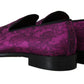 Dolce & Gabbana Elegant Silk-Wool Blend Loafers in Purple