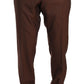 Dolce & Gabbana Elegant Brown Wool-Silk Formal Pants