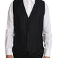 Dolce & Gabbana Elegant Gray Slim-Fit Wool-Silk Vest