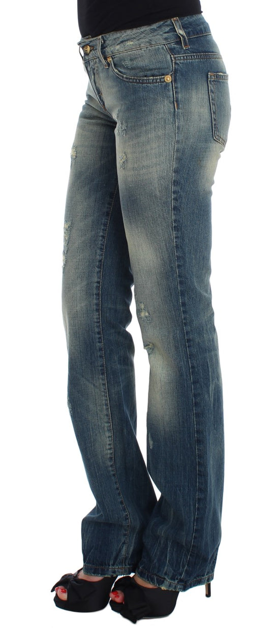 Sleek Flair Leg Low Waist Denim - SEHABRANDS