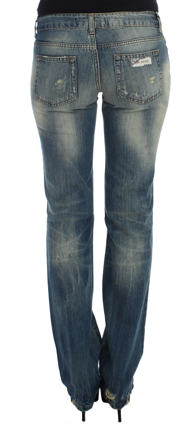 Sleek Flair Leg Low Waist Denim - SEHABRANDS