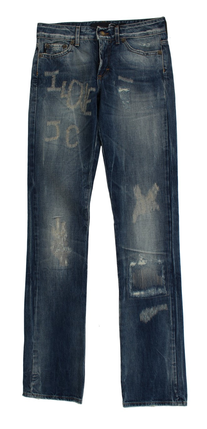 Elegant Flare Fit Blue Denim Jeans - SEHABRANDS