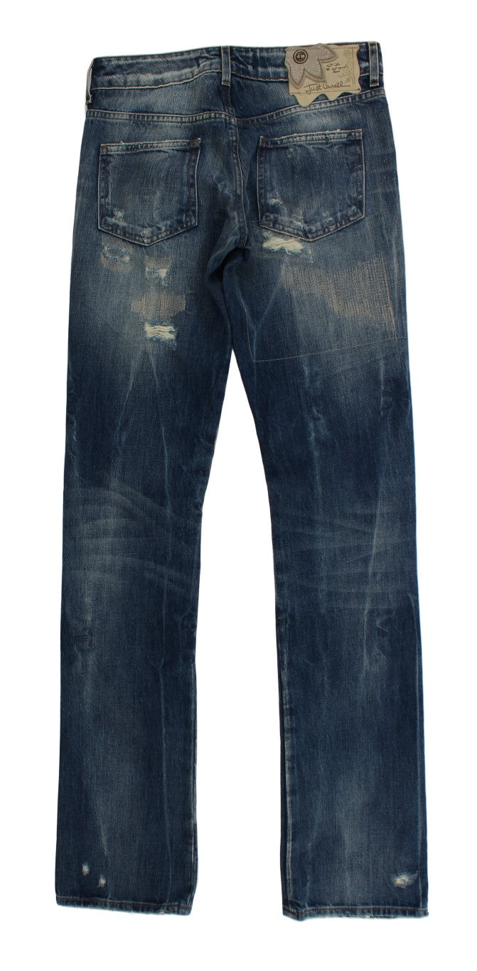 Elegant Flare Fit Blue Denim Jeans - SEHABRANDS