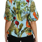 Dolce & Gabbana Vegetable Print Silk Top Extravaganza