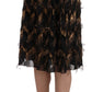 Dolce & Gabbana Elegant Gold Black Silk Blend High Waist Skirt