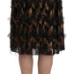 Dolce & Gabbana Elegant Gold Black Silk Blend High Waist Skirt