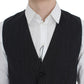 Dolce & Gabbana Elegant Gray Striped Wool Vest