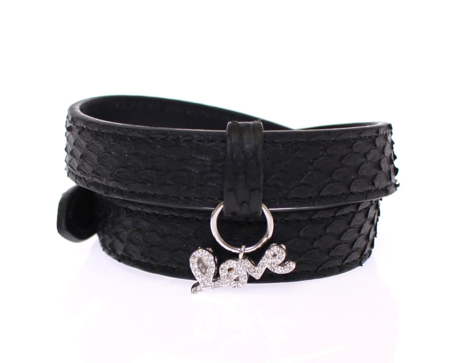 Exquisite Black Snakeskin Silver Bracelet - SEHABRANDS