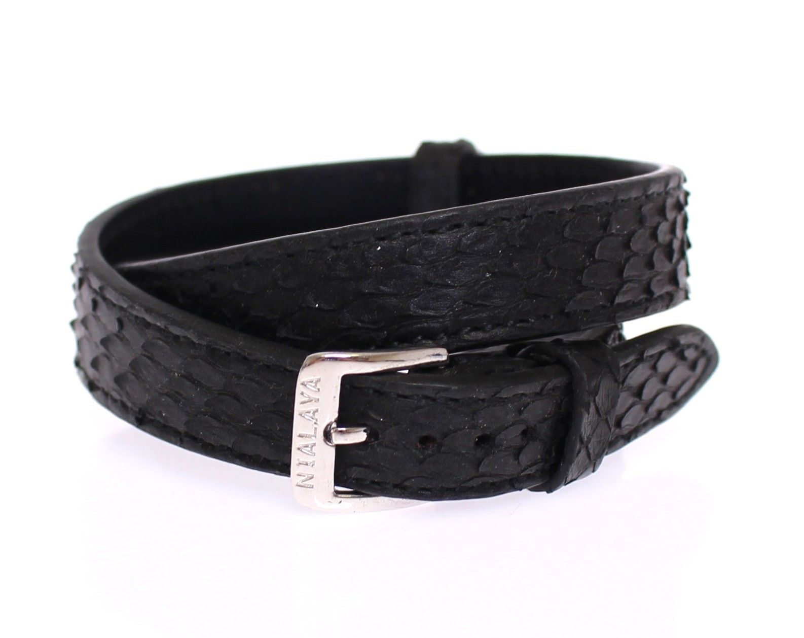 Exquisite Black Snakeskin Silver Bracelet - SEHABRANDS