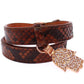 Chic Snakeskin Leather & Gold Cuff Bracelet - SEHABRANDS