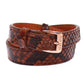 Chic Snakeskin Leather & Gold Cuff Bracelet - SEHABRANDS