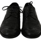 Dolce & Gabbana Elegant Black Leather Derby Wingtip Dress Shoes