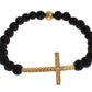 Elegant Gold & Black Lava Stone Bracelet - SEHABRANDS