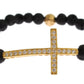 Elegant Gold & Black Lava Stone Bracelet - SEHABRANDS