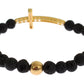 Elegant Gold & Black Lava Stone Bracelet - SEHABRANDS