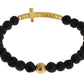 Elegant Gold & Black Lava Stone Bracelet - SEHABRANDS