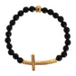 Gold Plated Sterling Bracelet with CZ Diamond Cross - SEHABRANDS