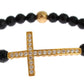 Gold Plated Sterling Bracelet with CZ Diamond Cross - SEHABRANDS