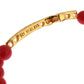 Elegant Gold and Red Coral Beaded Bracelet - SEHABRANDS