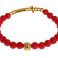 Elegant Gold and Red Coral Beaded Bracelet - SEHABRANDS