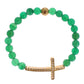 Elegant Green Jade Bead & Gold Plated Bracelet - SEHABRANDS