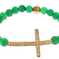 Elegant Green Jade Bead & Gold Plated Bracelet - SEHABRANDS