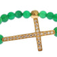 Elegant Green Jade Bead & Gold Plated Bracelet - SEHABRANDS