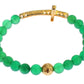 Elegant Green Jade Bead & Gold Plated Bracelet - SEHABRANDS