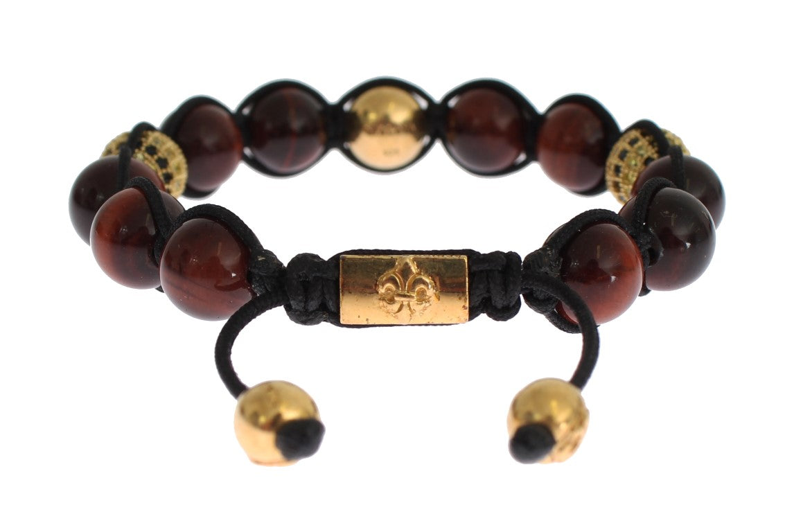 Radiant Red Tiger Eye & CZ Gold Bracelet - SEHABRANDS