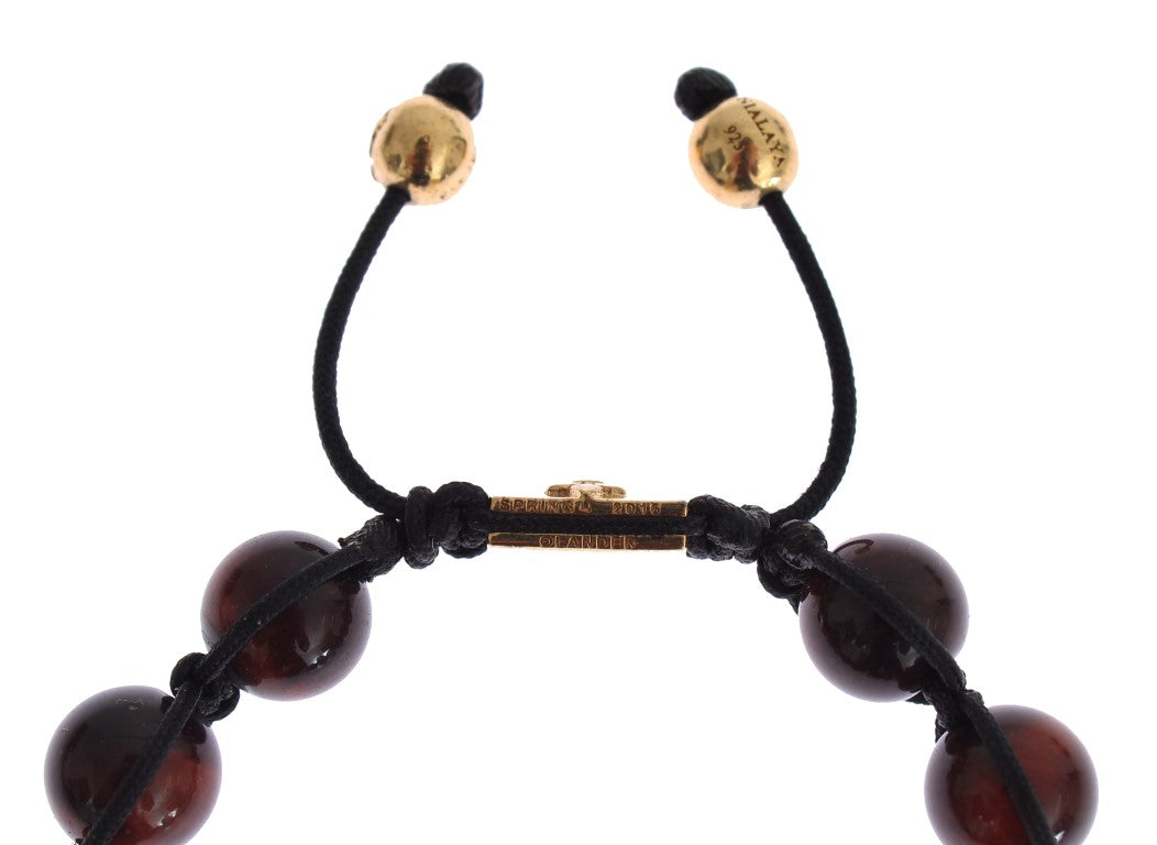 Radiant Red Tiger Eye & CZ Gold Bracelet - SEHABRANDS