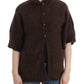 Elegant Short Sleeved Brown Cardigan - SEHABRANDS