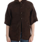 Elegant Short Sleeved Brown Cardigan - SEHABRANDS