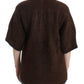 Elegant Short Sleeved Brown Cardigan - SEHABRANDS