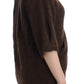 Elegant Short Sleeved Brown Cardigan - SEHABRANDS